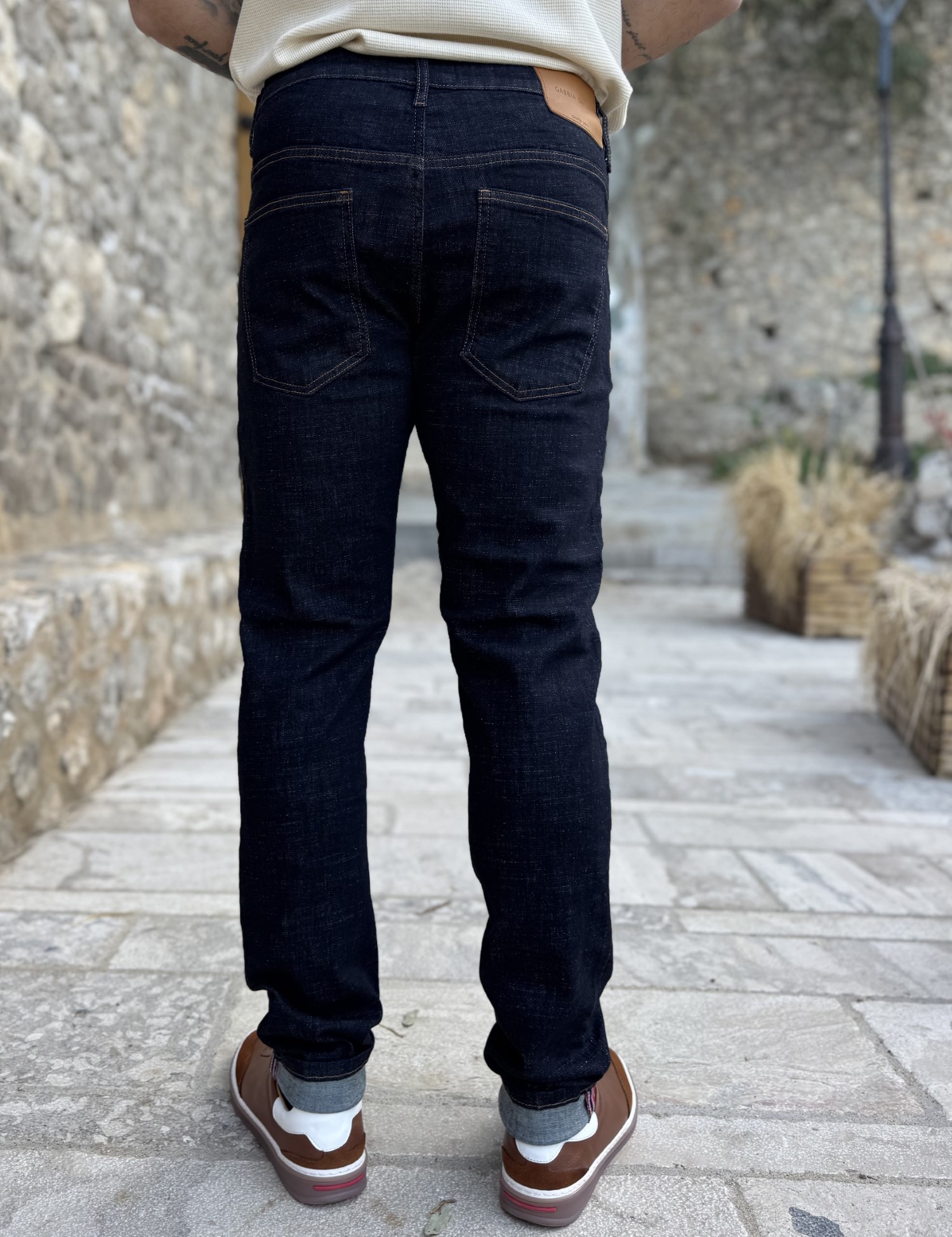 Ανδρικό blue black τζιν ελαστικό ίσια γραμμή GB5735 φωτογραφία